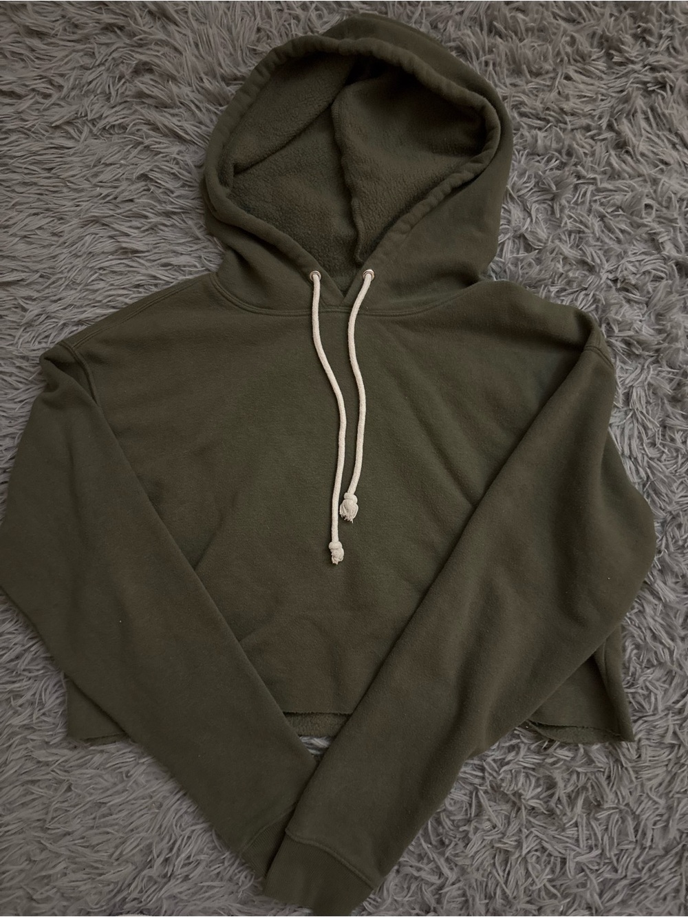 wild fable Olive Green Cropped Hooded Sweater
